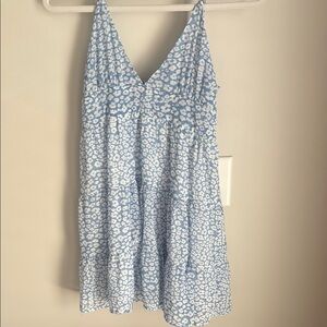 SHEIN Blue and White Mini Dress